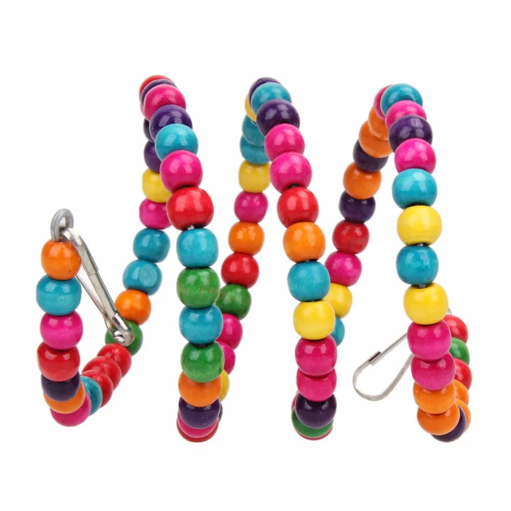 100CM Parrots Toys Bird Swing Exercise Rainbow Hamster Parrot Parakeet
