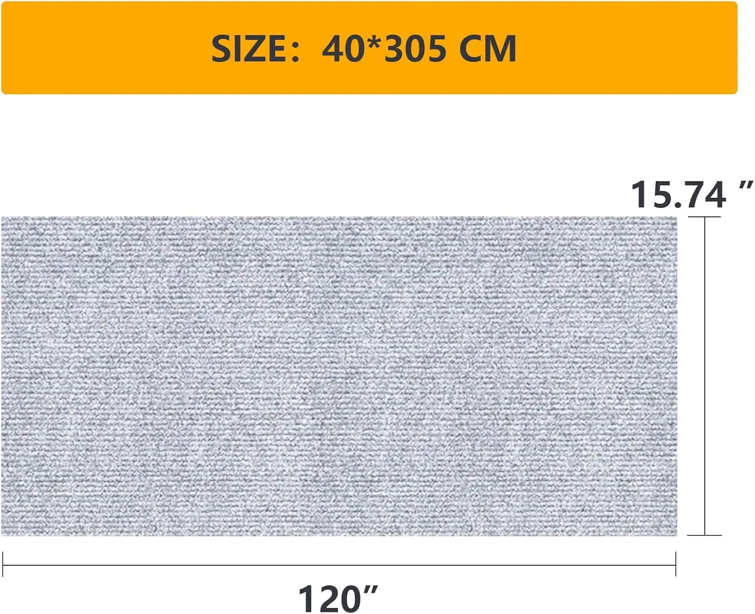 120"x15.8" cat Scratch Furniture Protector Keep Couch Sofa Protection Anti Claws Corner Wall Scratcher Post sisal Scratching mat Carpet pad Cover Fabric Tree Guards remnants (Light Grey)