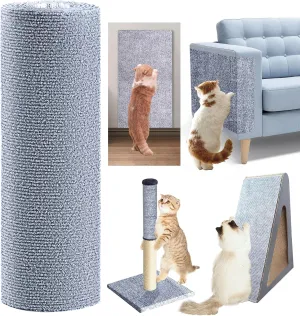 120"x15.8" cat Scratch Furniture Protector Keep Couch Sofa Protection Anti Claws Corner Wall Scratcher Post sisal Scratching mat Carpet pad Cover Fabric Tree Guards remnants (Light Grey)
