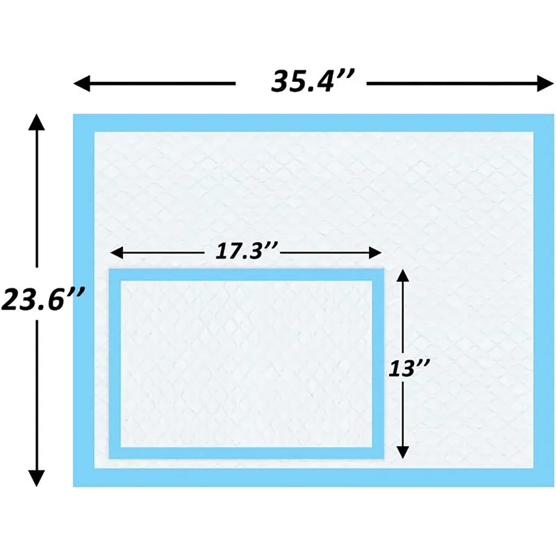 17.7" Blue Super-Absorbent Waterproof Dog Training Pad - 100-Count Extra Small