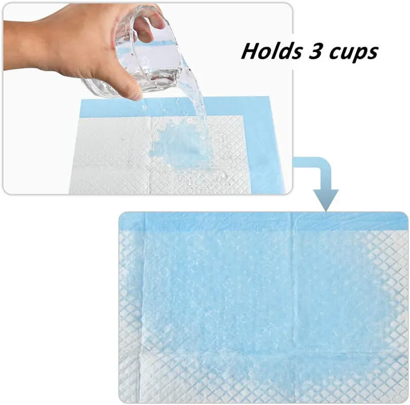 17.7" Blue Super-Absorbent Waterproof Dog Training Pad - 100-Count Extra Small