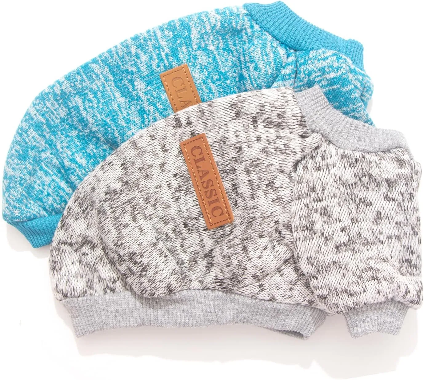 2 Pieces Dog Sweaters for Small Dogs Fall Winter Clothes Male Fleece Puppy Warm Thick Outfit Pet Sweater for Boy Girl Teacup Yorkie Chihuahua, XXS