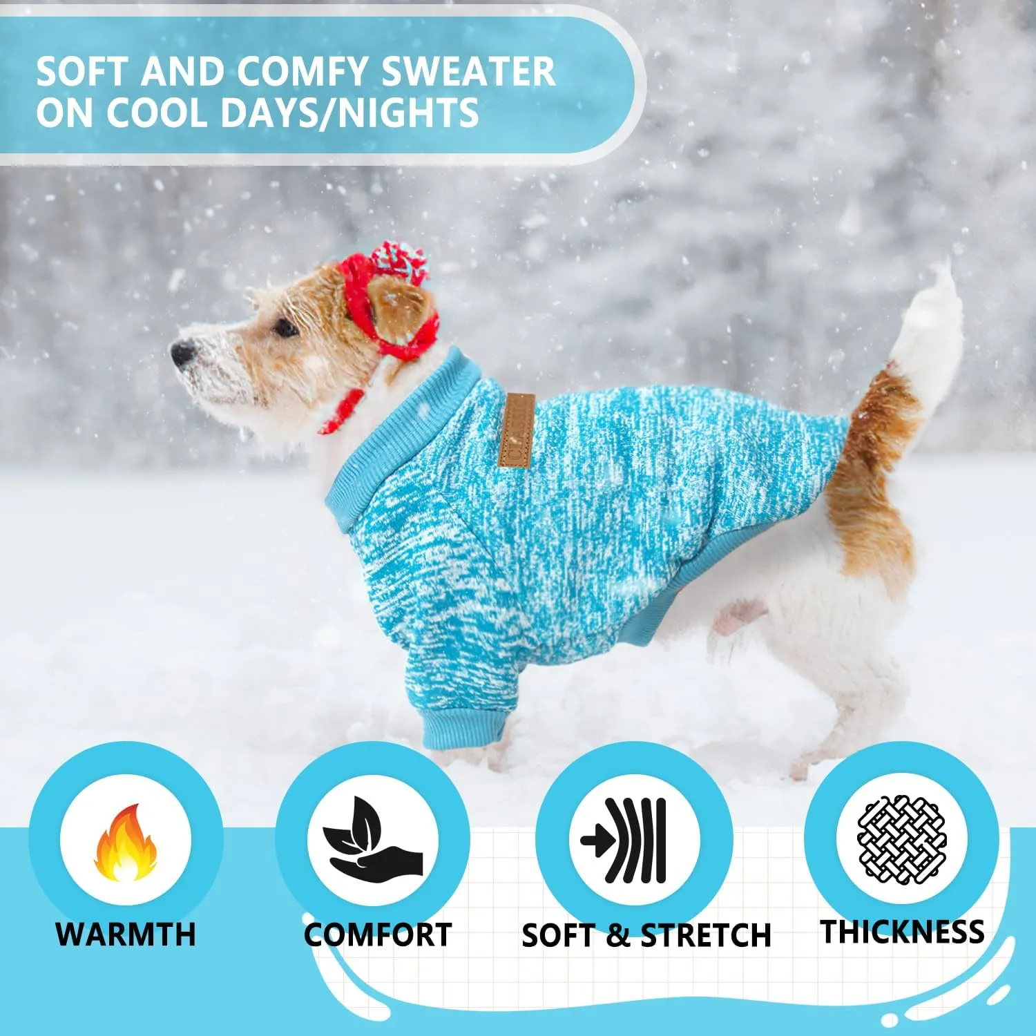 2 Pieces Dog Sweaters for Small Dogs Fall Winter Clothes Male Fleece Puppy Warm Thick Outfit Pet Sweater for Boy Girl Teacup Yorkie Chihuahua, XXS