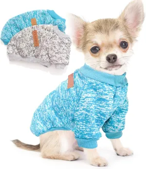 2 Pieces Dog Sweaters for Small Dogs Fall Winter Clothes Male Fleece Puppy Warm Thick Outfit Pet Sweater for Boy Girl Teacup Yorkie Chihuahua, XXS