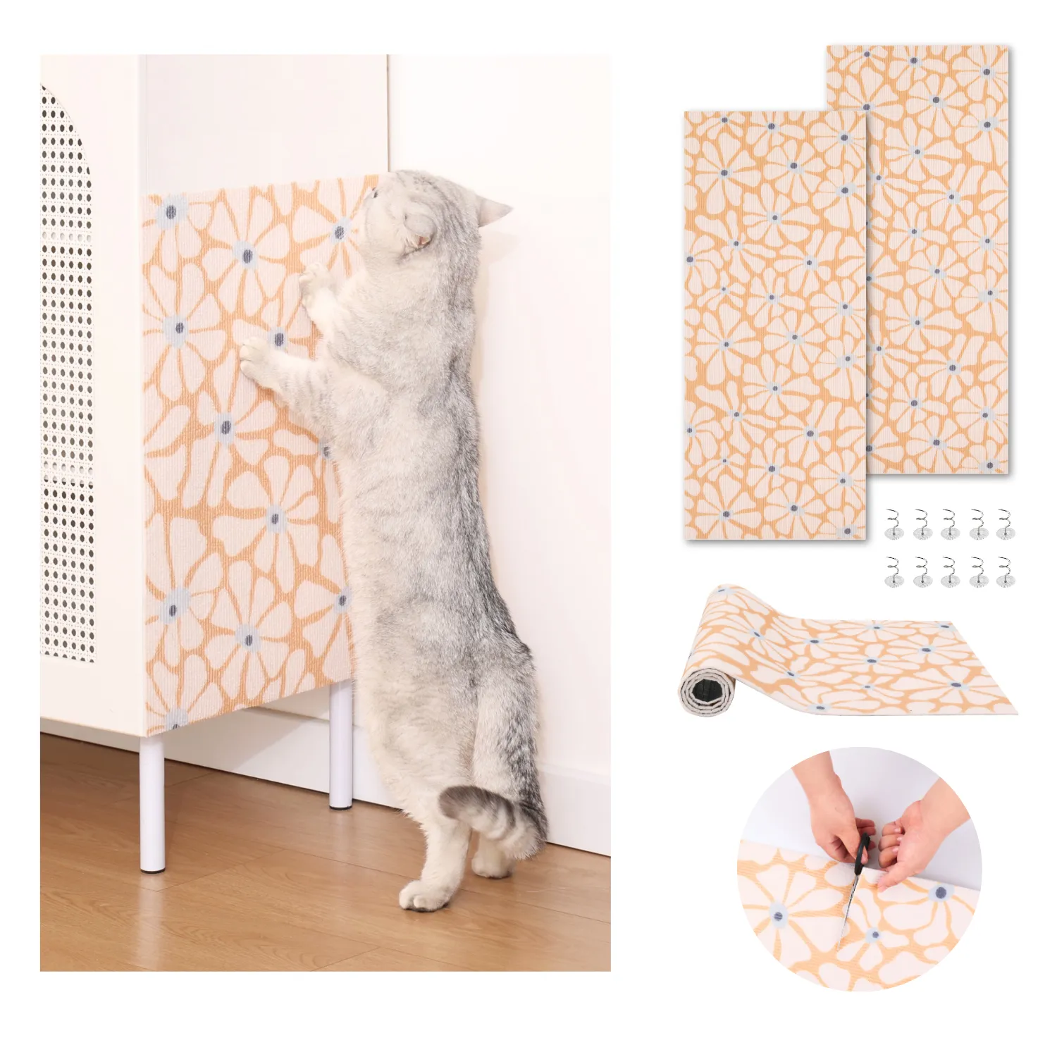 2pk Trimmable DIY Cat Scratching Mat