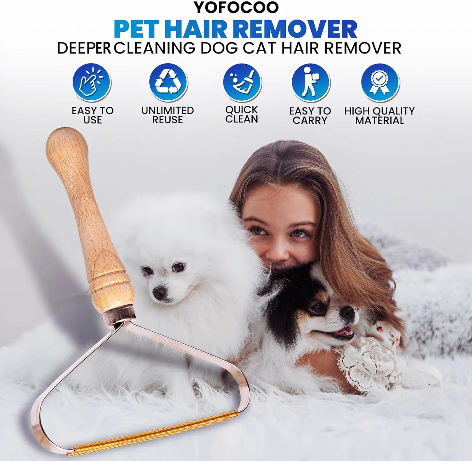 3-Pack Pet Hair Removal Tool - Lint Remover, Carpet Scraper & Shaver for Clothes and Carpets - Dog & Cat Hair Remover with Carpet Rake for Car,Rugs,Couch,Furniture - Fur Cleaner Tool