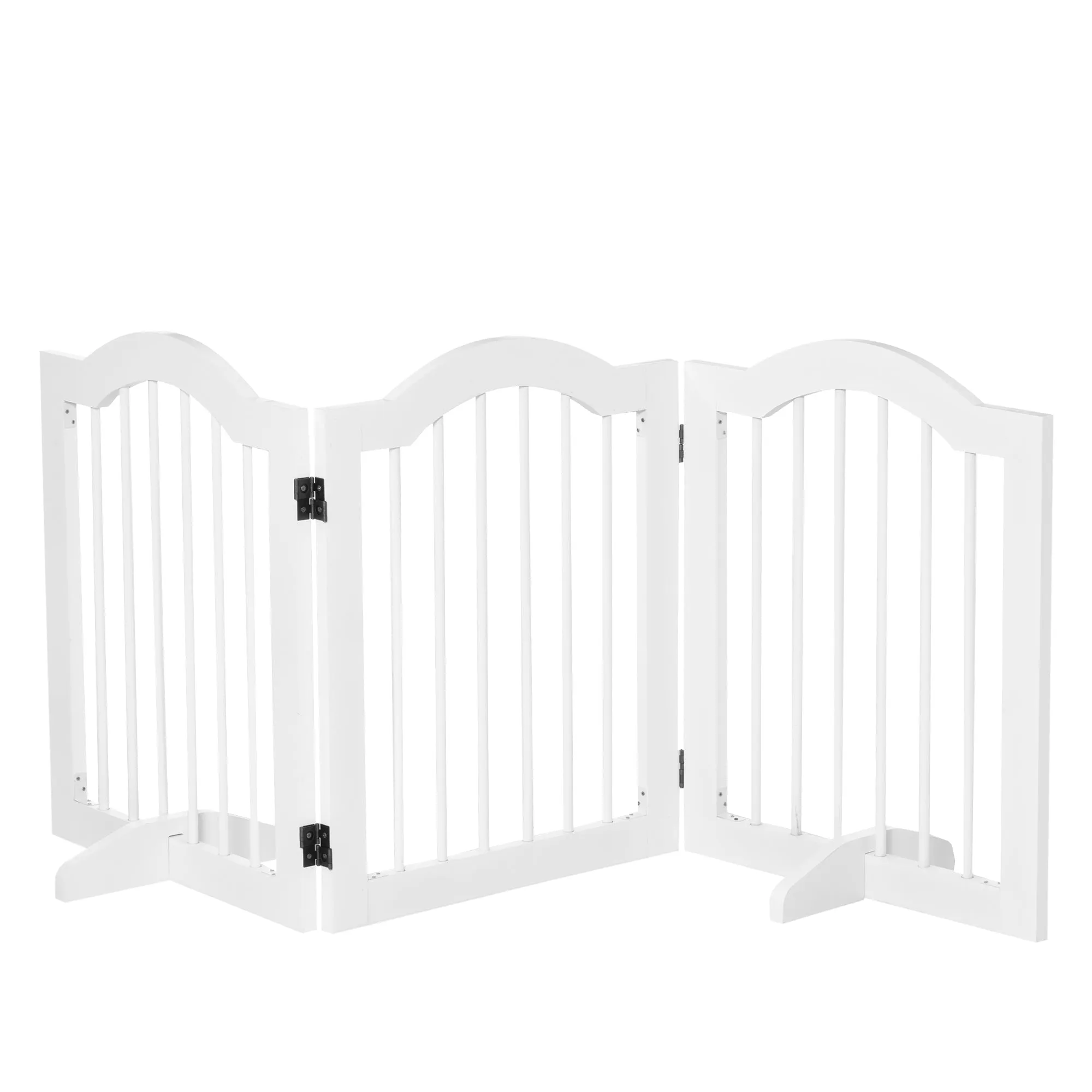 3 Section Folding Wooden Dog Gate, 154.5x29. 5x61cm, White