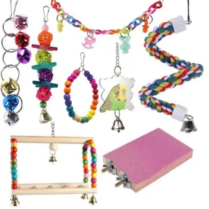 8Pcs Set Swing Toy For Parrot