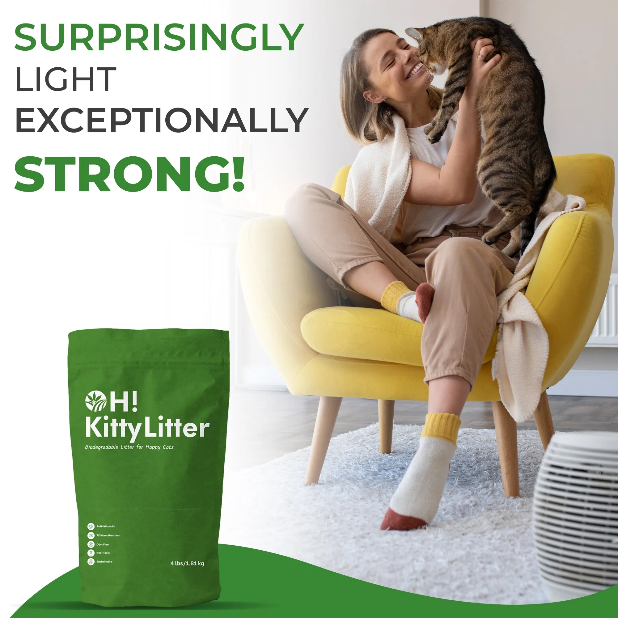 All-Natural Cat Litter, Lightweight and Clumping
