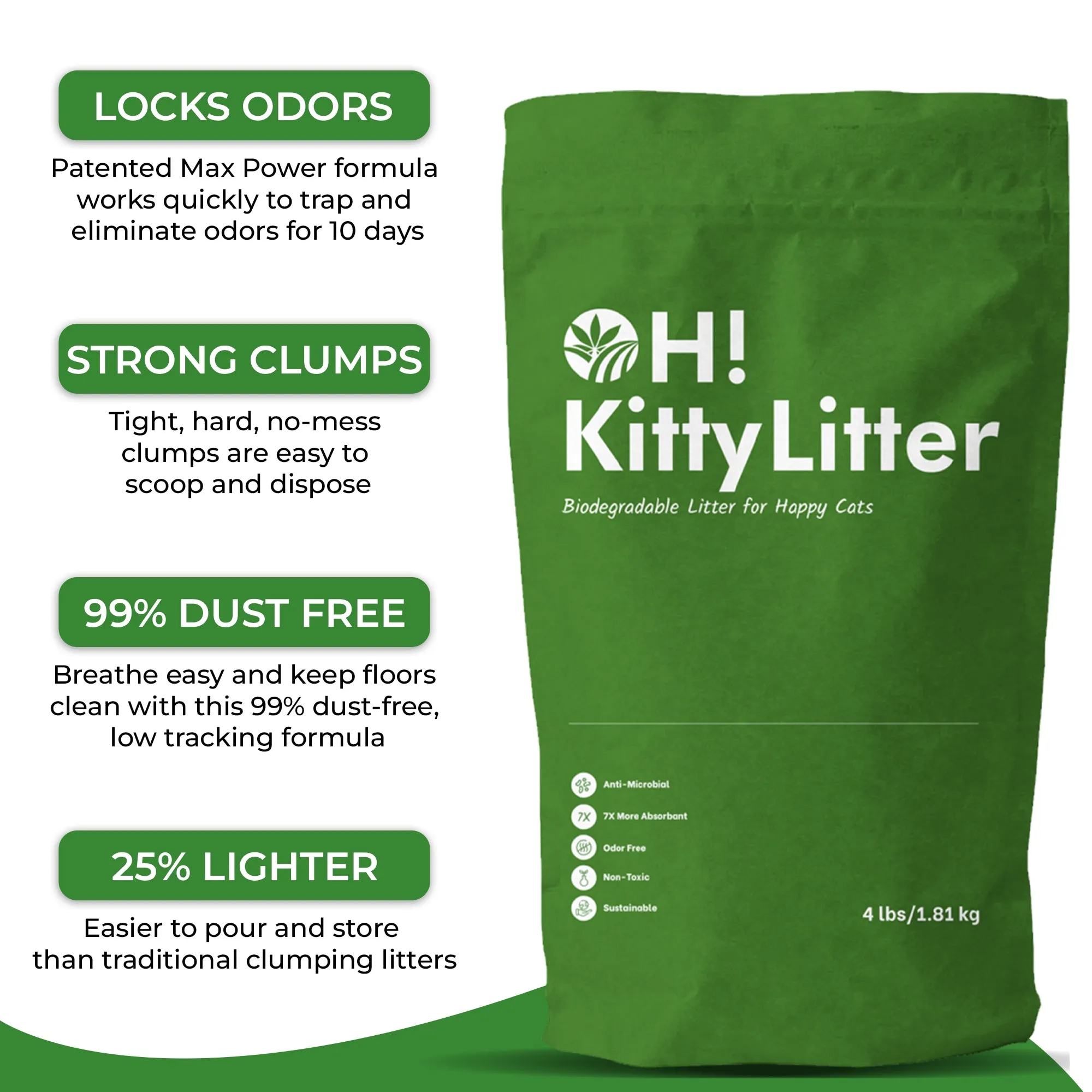 All-Natural Cat Litter, Lightweight and Clumping