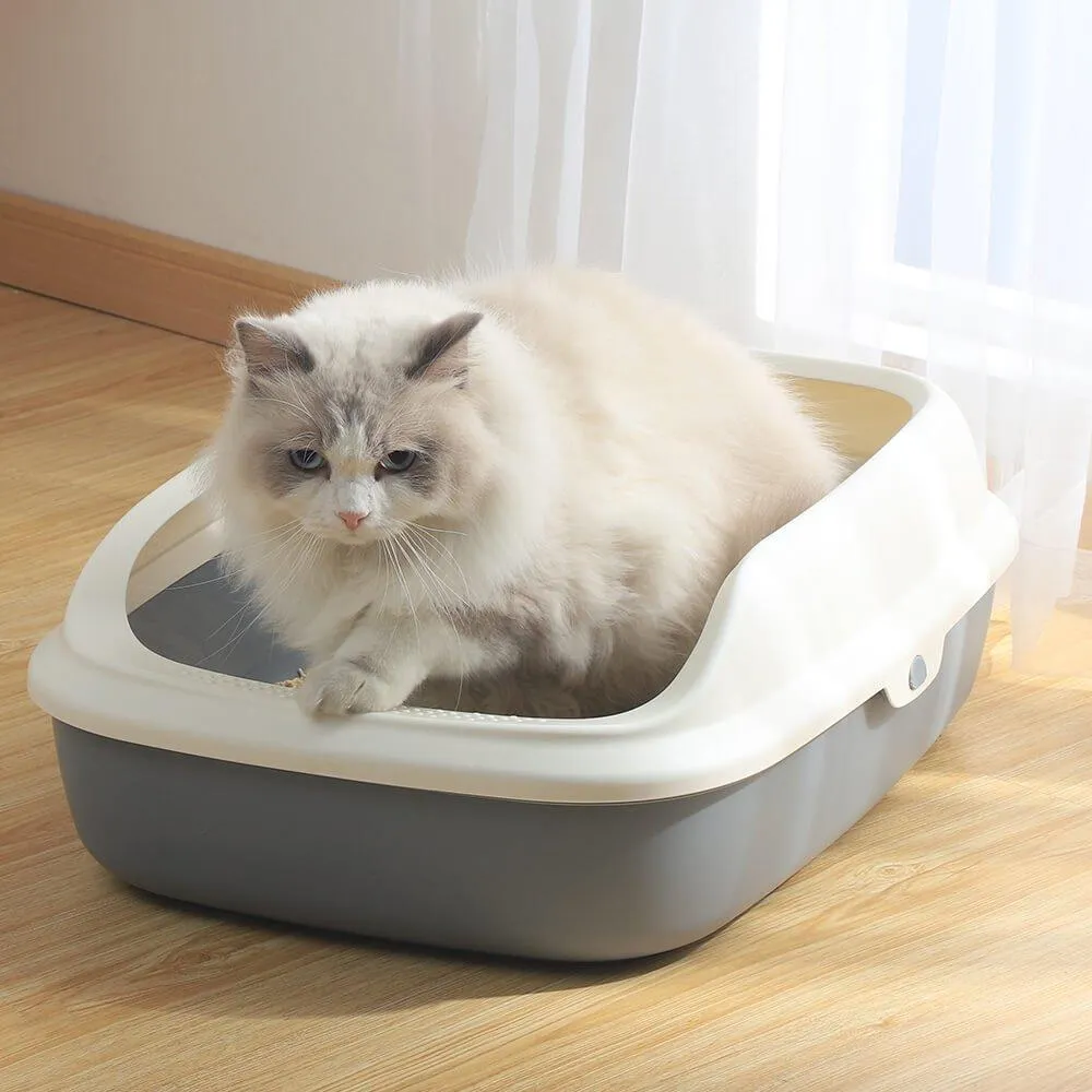 AllPetSolutions Grey Cat Litter Tray with Rim S / L