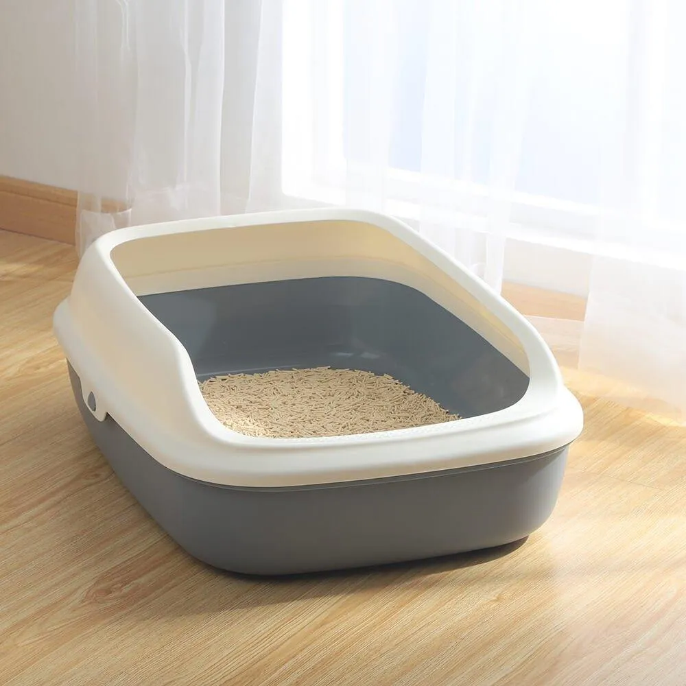 AllPetSolutions Grey Cat Litter Tray with Rim S / L