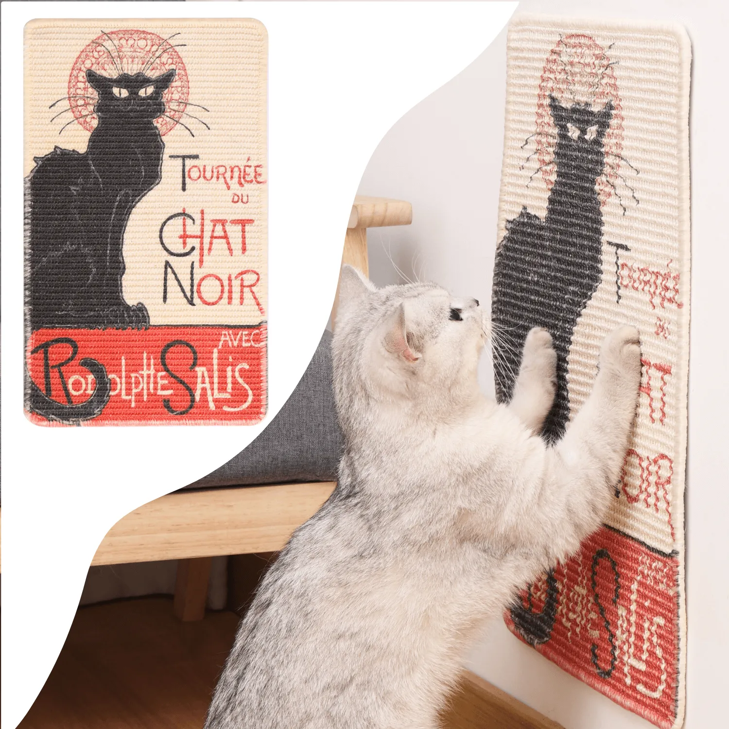 Art-Inspired Natural Sisal Scratching Mat
