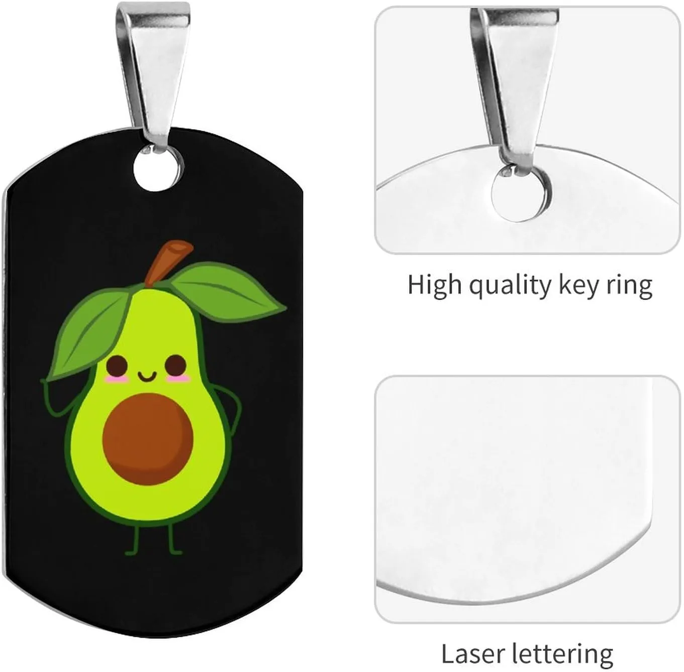 Avocado Fruit Stainless Steel Pet ID Tags Personalized Dog and Cat Tags Cute Collar Tags Dog Tags