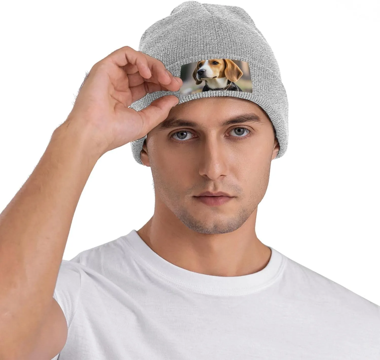 Beanie Hat for Women Men ovely Pet Dog Beagle Knitted Hat Warm Winter Hat