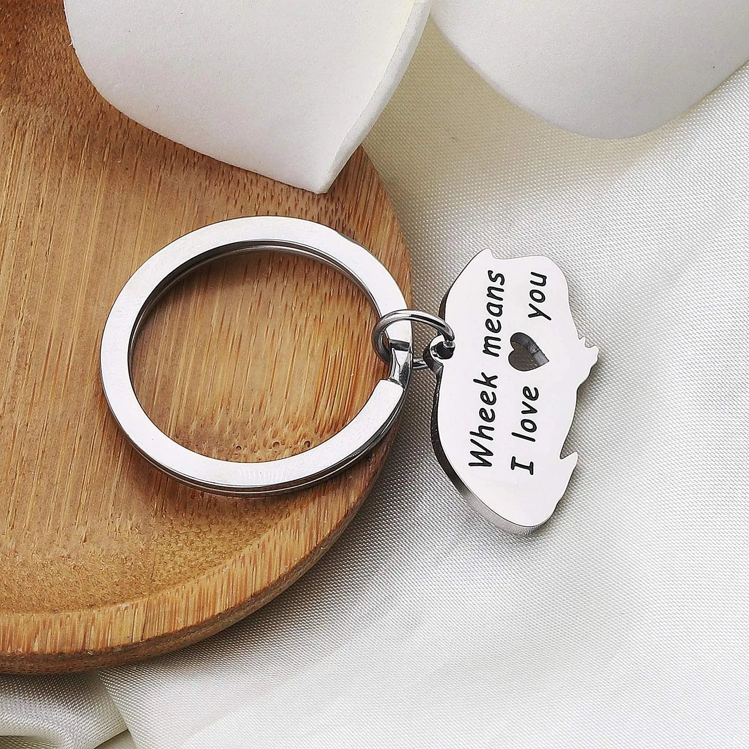 bobauna Guinea Pig Lover Gift Wheek Means I Love You Keychain Guinea Pig Jewelry Animal Lover Gift