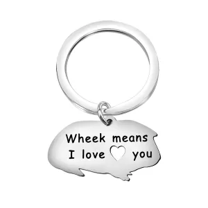 bobauna Guinea Pig Lover Gift Wheek Means I Love You Keychain Guinea Pig Jewelry Animal Lover Gift