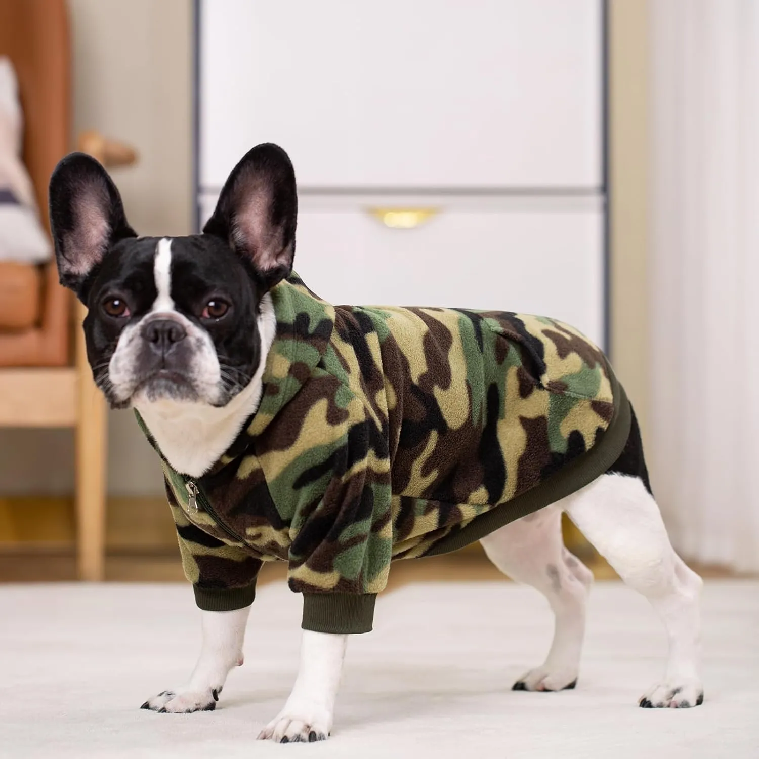 Camo French Bulldog Clothes Dog Hoodie Sweatshirts with Pockets for Small Dogs Puppy Chihuahua Coat Clothing Pet Cat Hoodie Fleece Dog Sweaters Costume