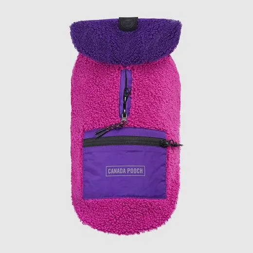 Canada Pooch Cool Factor Hoodie Size 16 Pink/Purple Teddy-Bear fleece Dog Hoodie