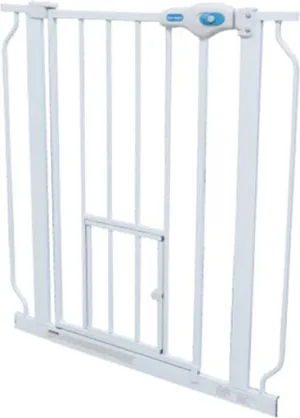 Carlson Pet Extra-Wide Walk-Through Metal Pet Gate with 10X7" Door - White - L: 29-52" X W: 2" X H: 30"