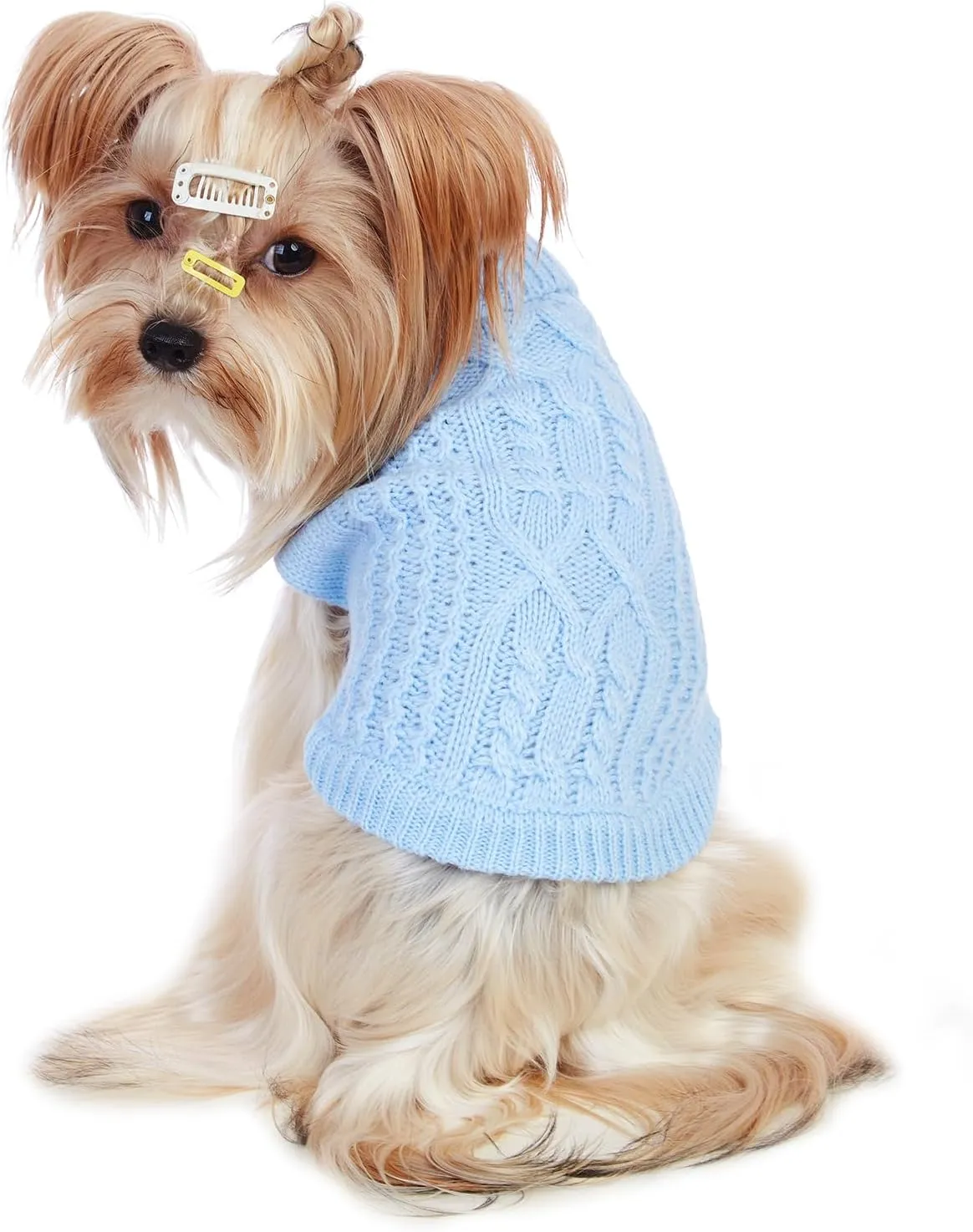 Cat Sweater Keep Your Pets Cozy, 16 Color Turtleneck Knitted Sleeveless Cat Clothes, Winter Outfits for Cats & Small Dogs During Cold Seasons (Blue, X-Small)