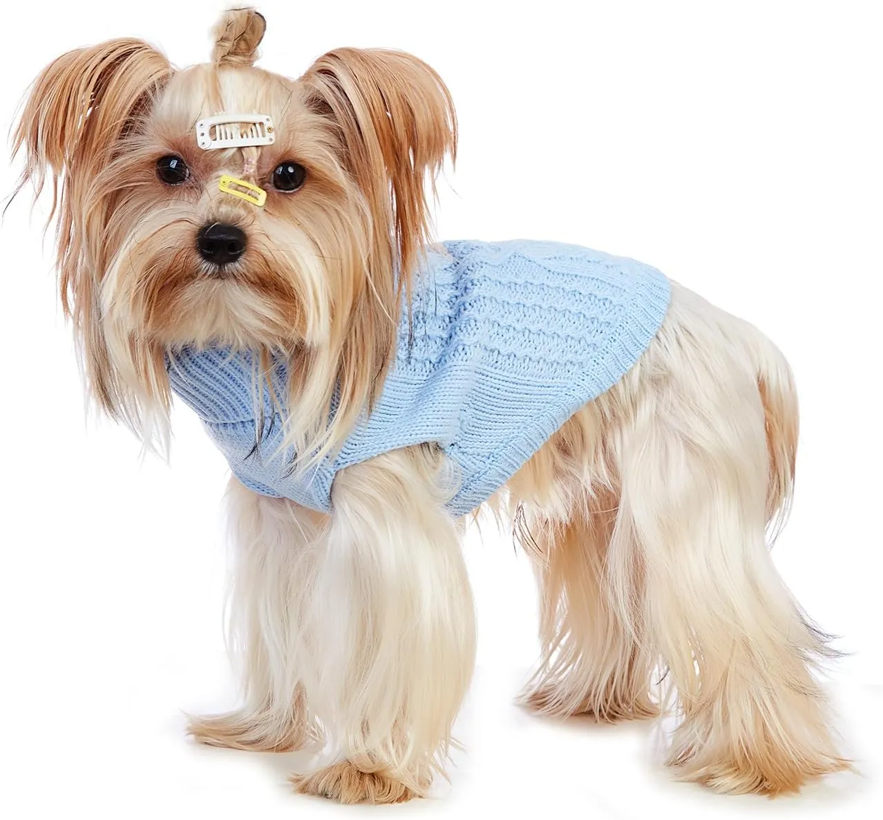 Cat Sweater Keep Your Pets Cozy, 16 Color Turtleneck Knitted Sleeveless Cat Clothes, Winter Outfits for Cats & Small Dogs During Cold Seasons (Blue, X-Small)