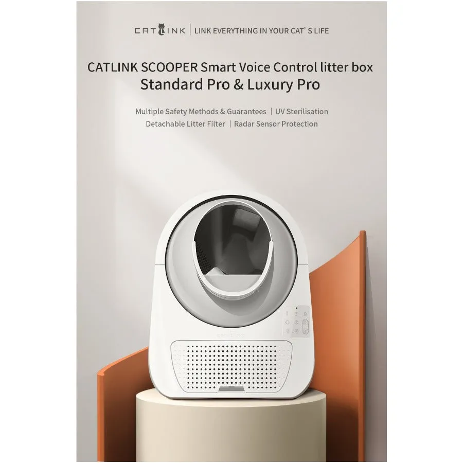 Catlink Scooper Self Clean Smart Cat Litter Box Luxury Pro Version White