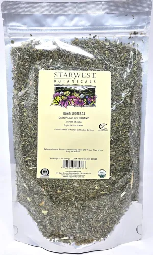 Catnip Leaf Cut & Sifted Organic - 4 Oz,(Starwest Botanicals)