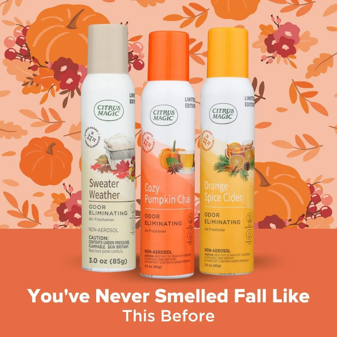 Citrus Magic Limited Edition Odor Eliminating Air Freshener Spray, Assorted Fragrances, 3-Ounce, Pack of 3