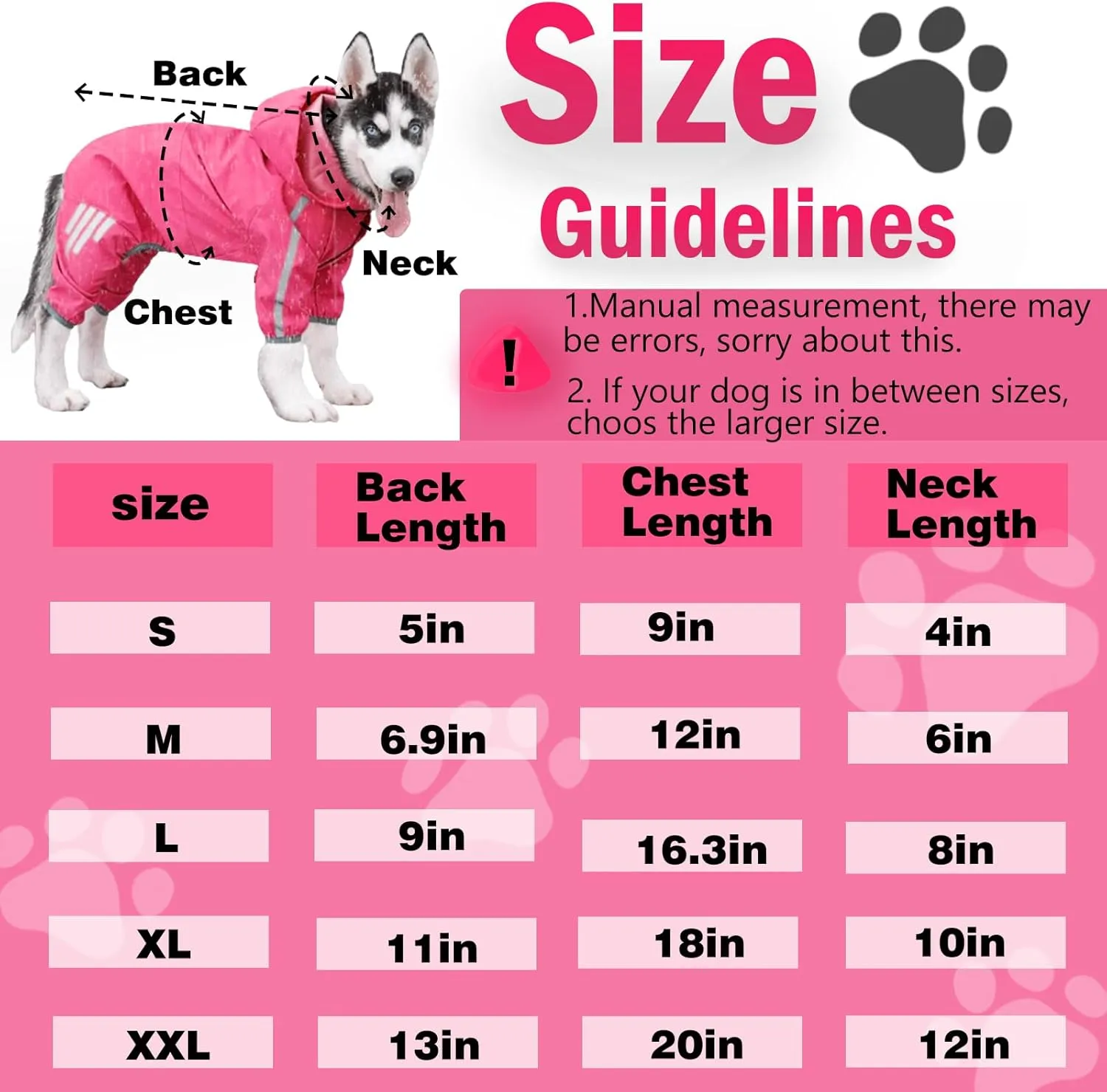 Clart XX-Large Dog Raincoat with Hat - Lightweight, Waterproof Jacket for Small Dogs, Reflective Strip