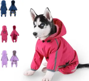 Clart XX-Large Dog Raincoat with Hat - Lightweight, Waterproof Jacket for Small Dogs, Reflective Strip