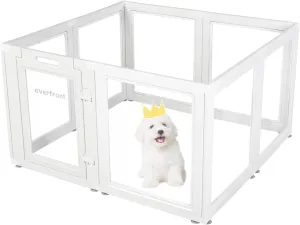 Clear Acrylic Plastic Dog Playpen Indoor,for Puppy Cat Rabbit Ferret Transparent Pet Pen,Easy Assemble Whelping Crate Kennel Cage Enclosure,Preferable for Small Dogs (23.6 Height, 8PCS)