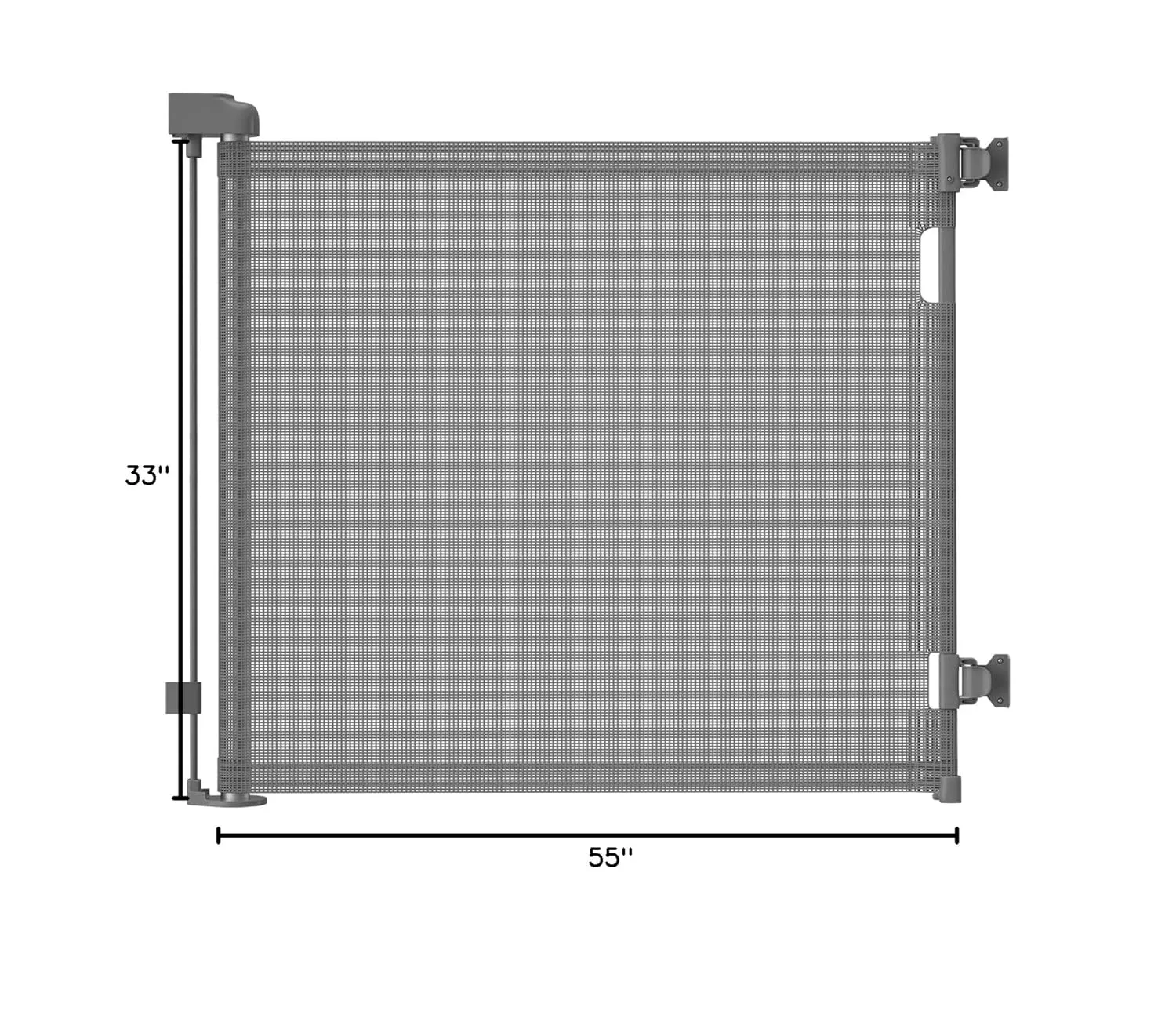 DEAR LOV Retractable Mesh Baby Gate, 33" Tall, Extends up to 55" Wide, Child Safety Gate for Doorways, Stairs, Hallways, Indoor/Outdoor (33"x55", Gray)