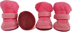 Dog Boots, Dog Shoes for Small Dogs Chihuahua, Anti-Slip Paw Protectors for Snow Winter (Pink, Size4)