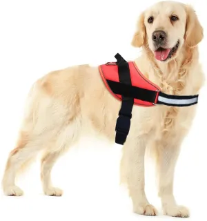 Dog Chest Strap Padded Full Body Pet Vest Adjustable Non-Pull Reflective Vest with Handle Dog Chest Strap, Suitable for Walking, Jogging, (Orange) S.M.L.XL Size