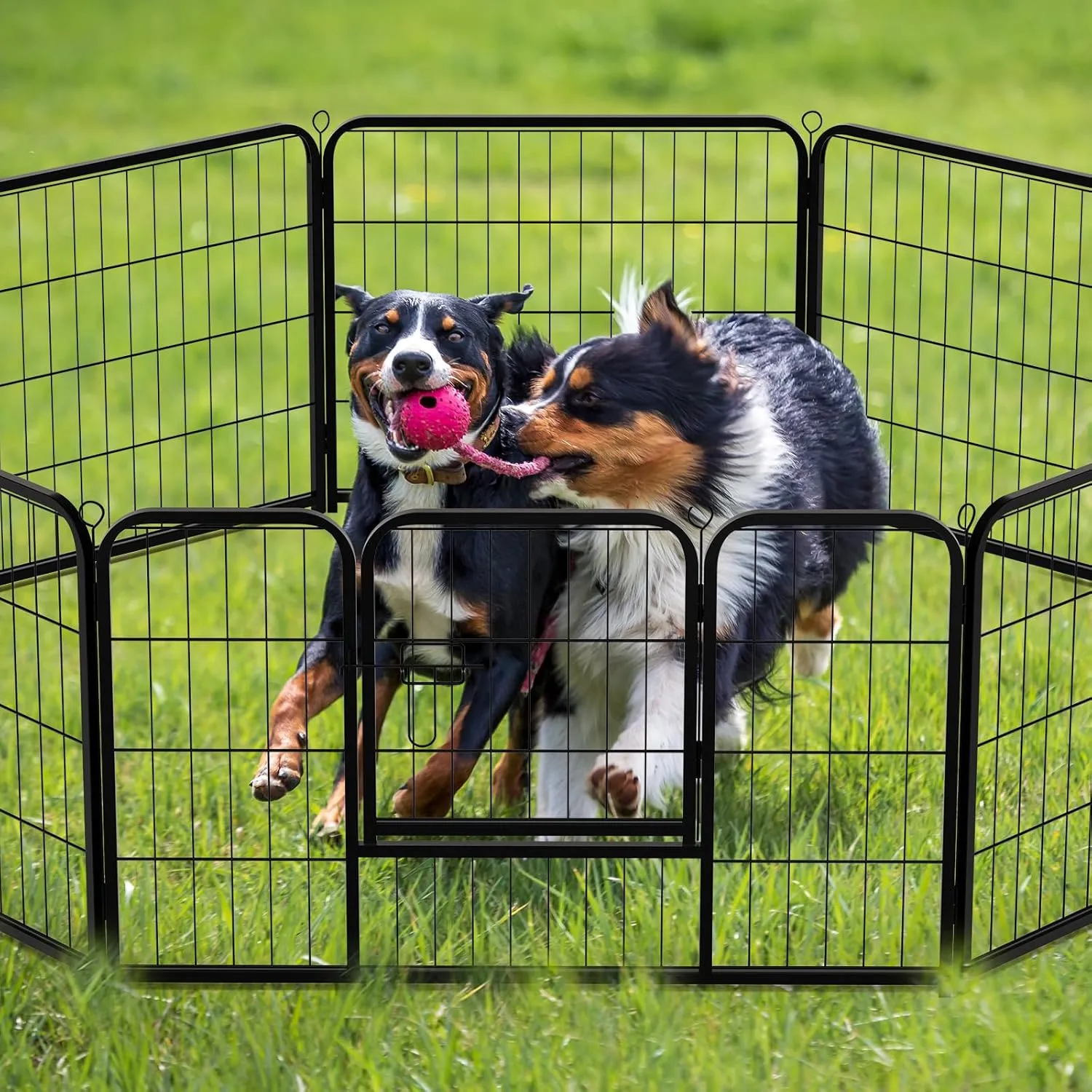 Dog Gate Puppy Playpen, Foldable Metal Exercise Fence, Cat Pens Indoor Pet Kennel Outside for Camping Garden Yard