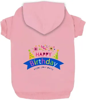 Dog Hoodie Dog Hoodies for Small Dogs Clothes Happy Birthday Gift Fleece Sweater Winter Sweat Shirt Warm Cotton Dog Hoodie for Small Dog Medium Dog Cat Pink XXL