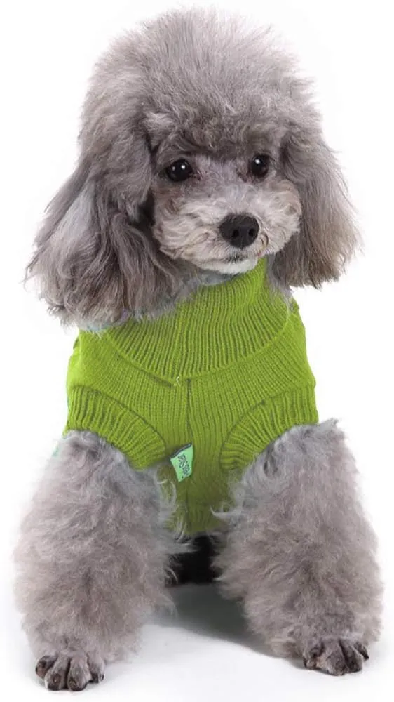 Dog Sweater for Small, Medium, Large Dogs - Warm Winter Classic Turtleneck Pet Clothes - Cute Christmas Coat for Puppies, Cats, Girls, Boys