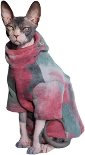 DUOMASUMI Sphynx Cat Clothes Hairless Cat Clothes Devon Rex Clothing Autumn Winter Fleece-Lined Warm Cats Jacket for Small Dog Cat Hoodie (S)