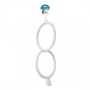 Duvo Birdtoy Parrot Toy 2 White Rings 50cm