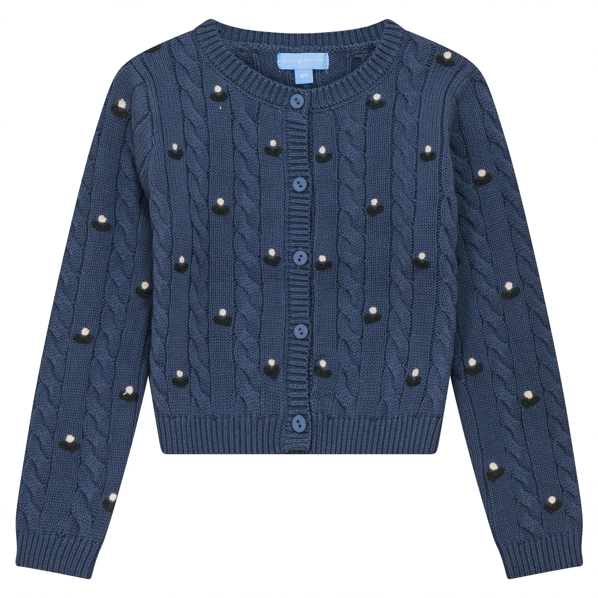 EMBROIDRED CABLE CARDIGAN