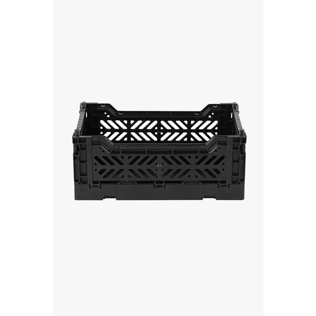 Foldable Storage Bins,Plastic Crate for Storage,Collapsible Crate,Utility Stackable Box Small Black