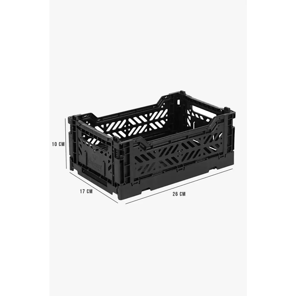 Foldable Storage Bins,Plastic Crate for Storage,Collapsible Crate,Utility Stackable Box Small Black