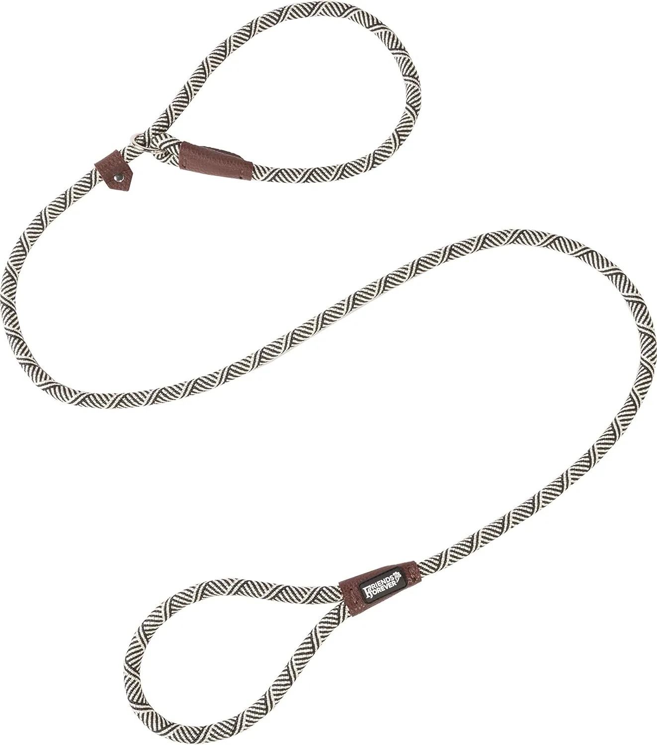 Friends Forever Extremely Durable Dog Rope Leash, Premium Quality Training Slip Lead, Reflective, Thick Heavy Duty, Sturdy, No Pull, Comfortable For The Strong Large Medium Small Pets 6 feet, Silver