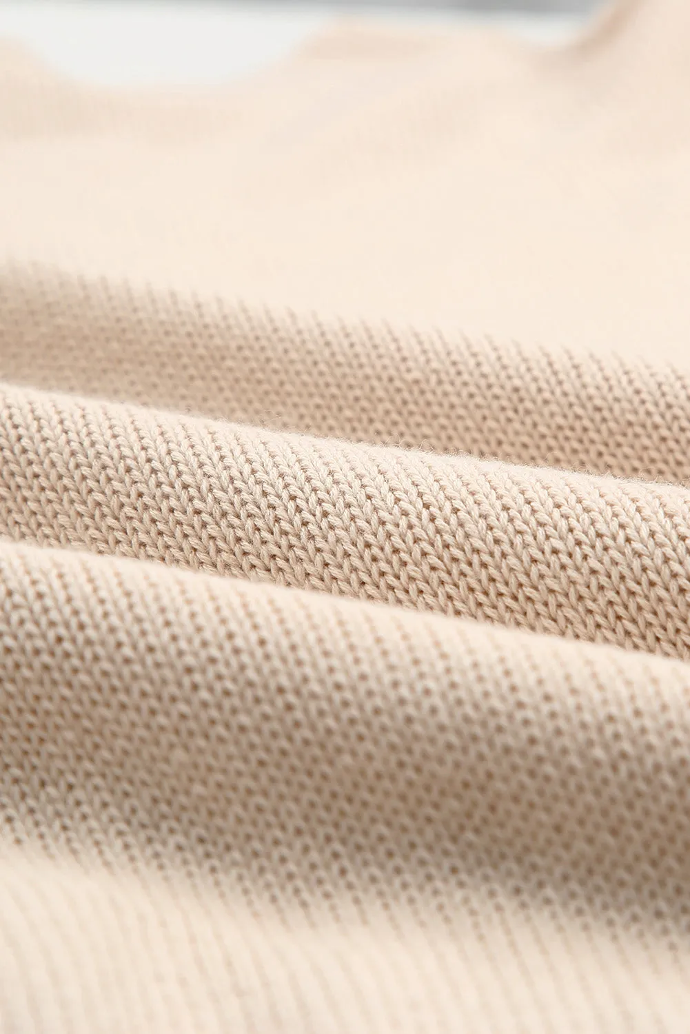 Frilled Shoulder Detail Cable Knit Sweater