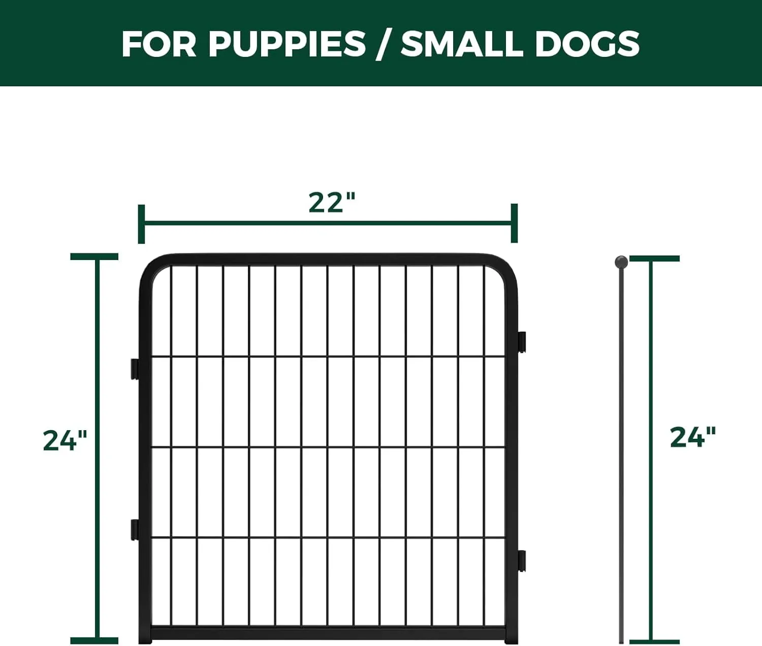 FXW Homeplus Dog Playpen for Indoor Use - Stress-Free and Safe Play, Heavy Duty 24 Inch 2 Panels Dog Pen for Puppies and Small Dogs, BlackPatented