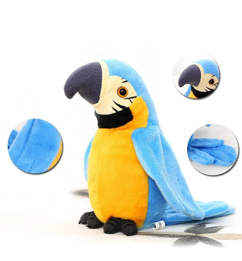 Interactive Talking Parrot Plush Toy with Sounds and Music Fun