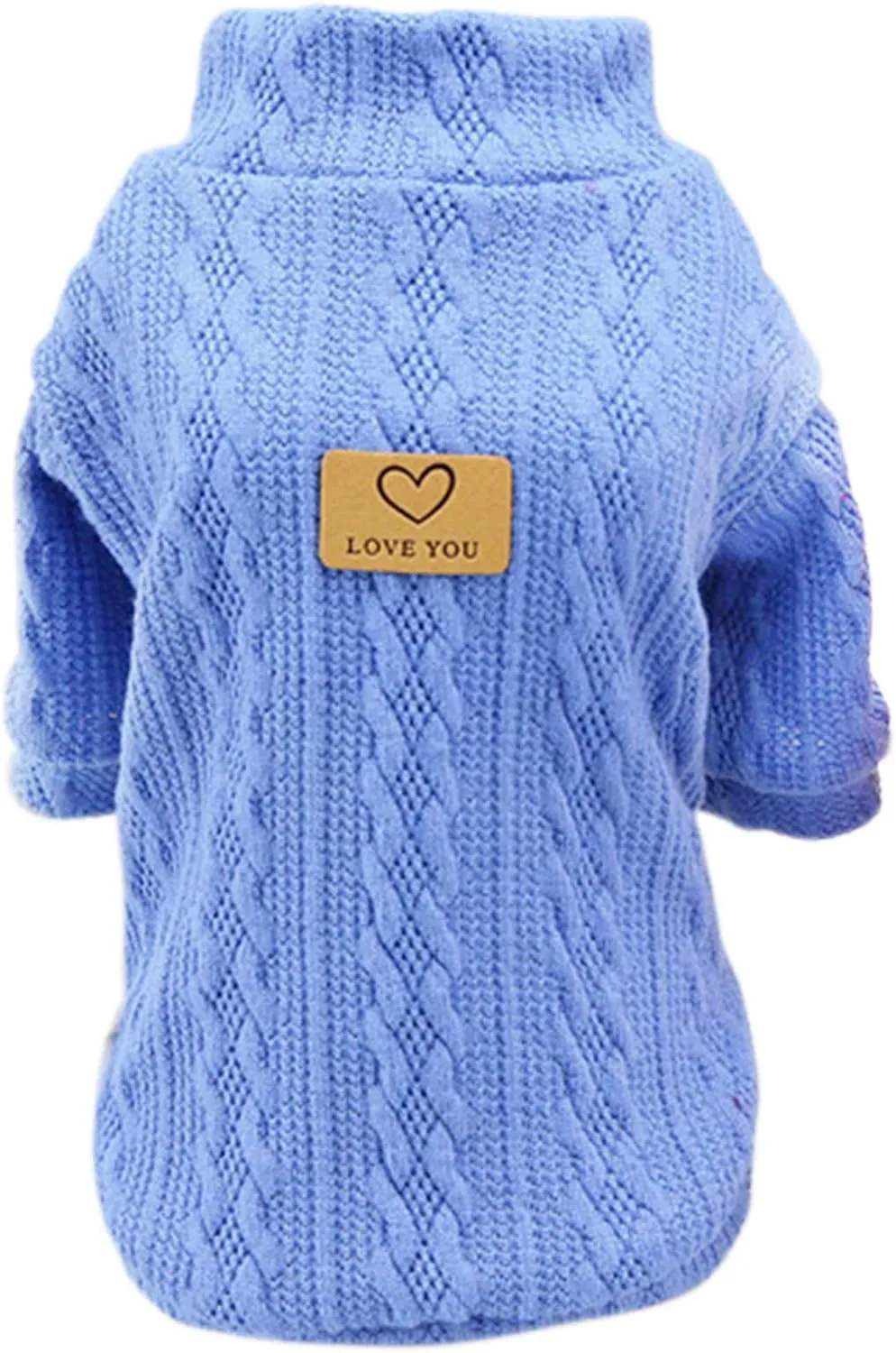Jecikelon Small Knitted Dog Sweater Warm Puppy Winter Clothes Doggie Pullover Sweaters Pet Knitwear (Blue1, X-Small)