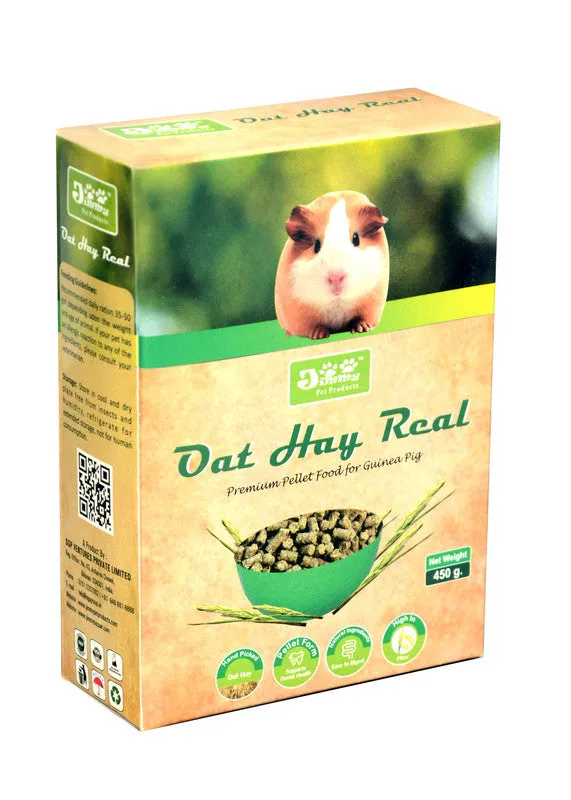 JiMMy Pet Products Oat Hay Real High Fiber Pellet Guinea Pig Food 450gm