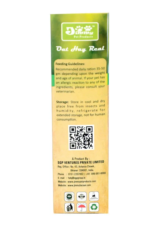 JiMMy Pet Products Oat Hay Real High Fiber Pellet Guinea Pig Food 450gm